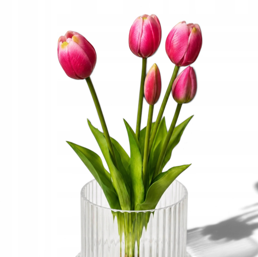 Tulipany silikonowe 5 szt. – jak żywe 40 cm RÓŻ 14
